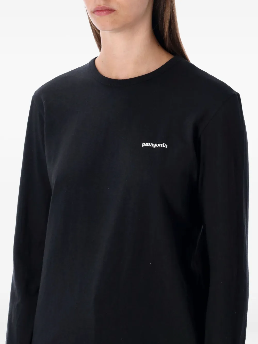 Patagonia Logo-detail Long-sleeved T-shirt In Black