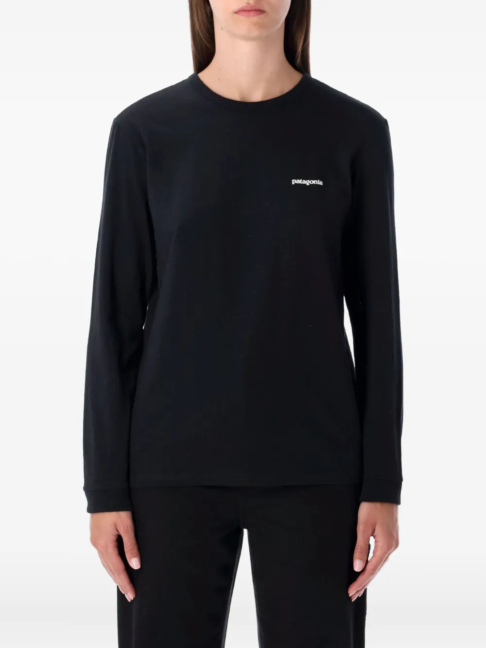 Patagonia logo-detail long-sleeved T-shirt | Black | Image 1