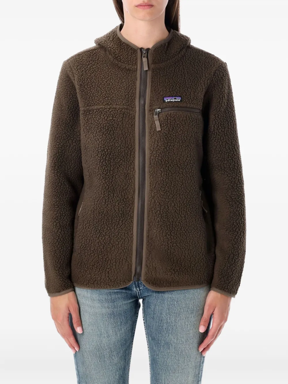 Patagonia hooded fleece jacket | Brown | Image 1
