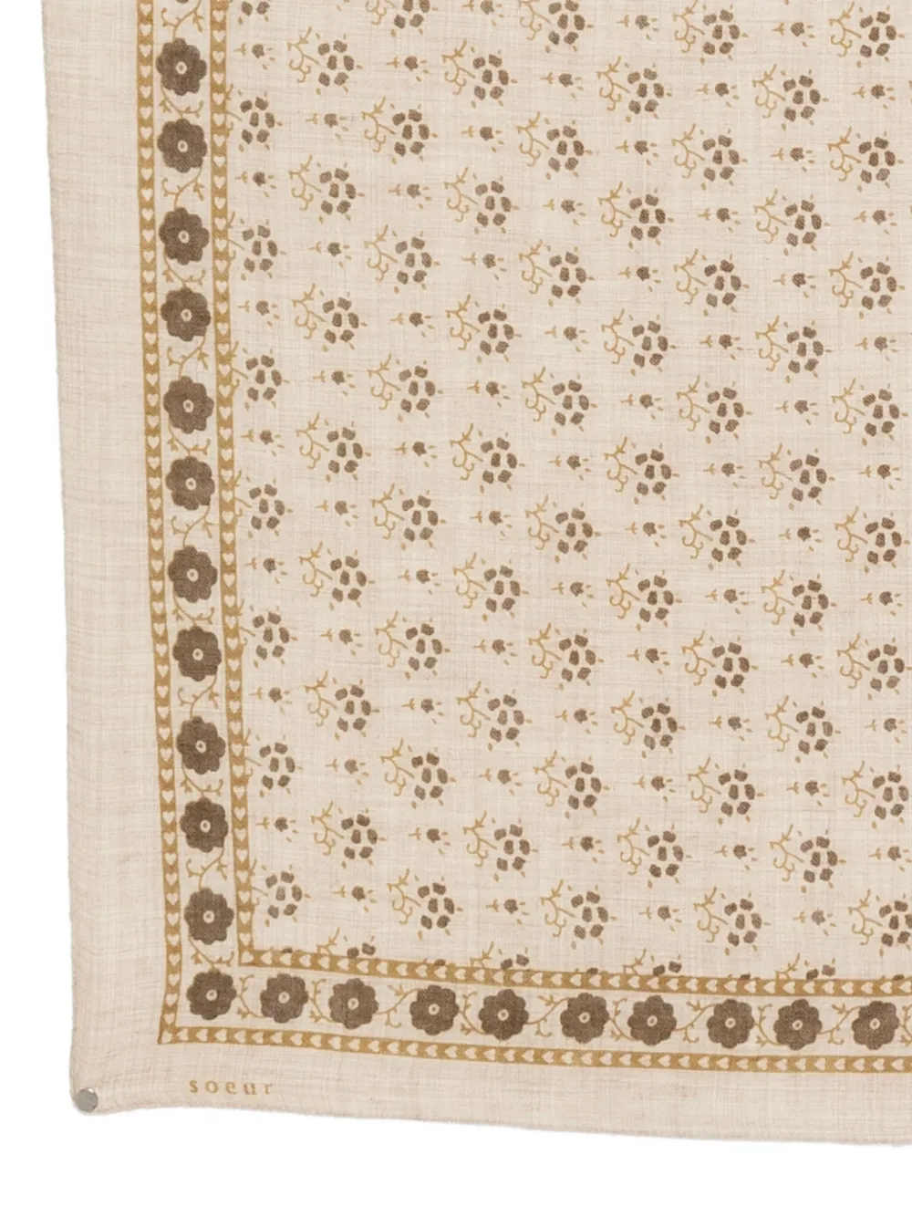 Soeur Floral-print Twill Scarf In Neutral