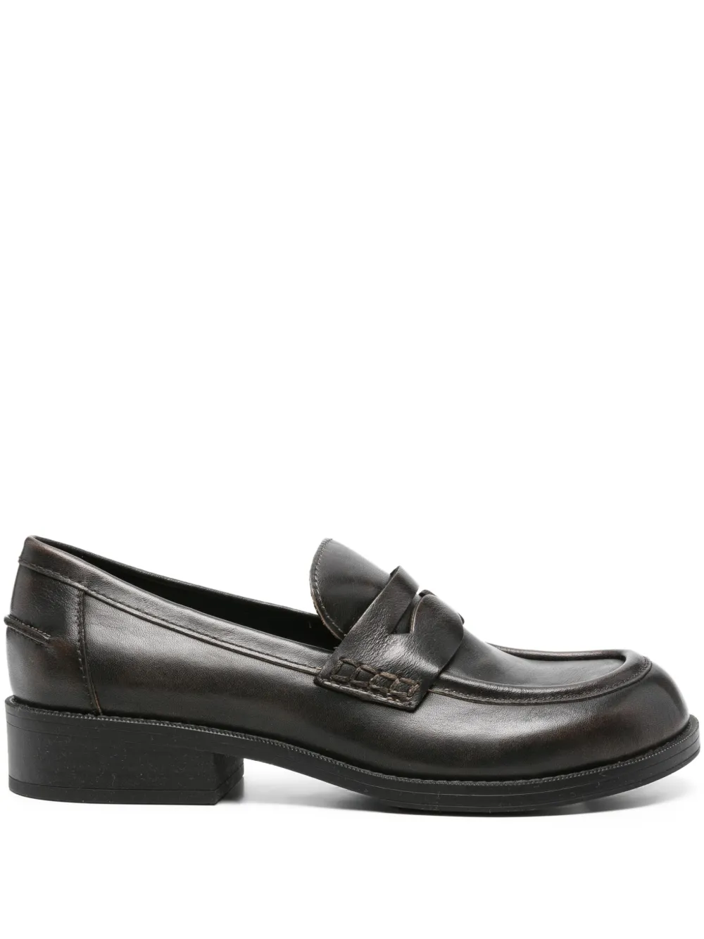 Ash Leren loafers Zwart