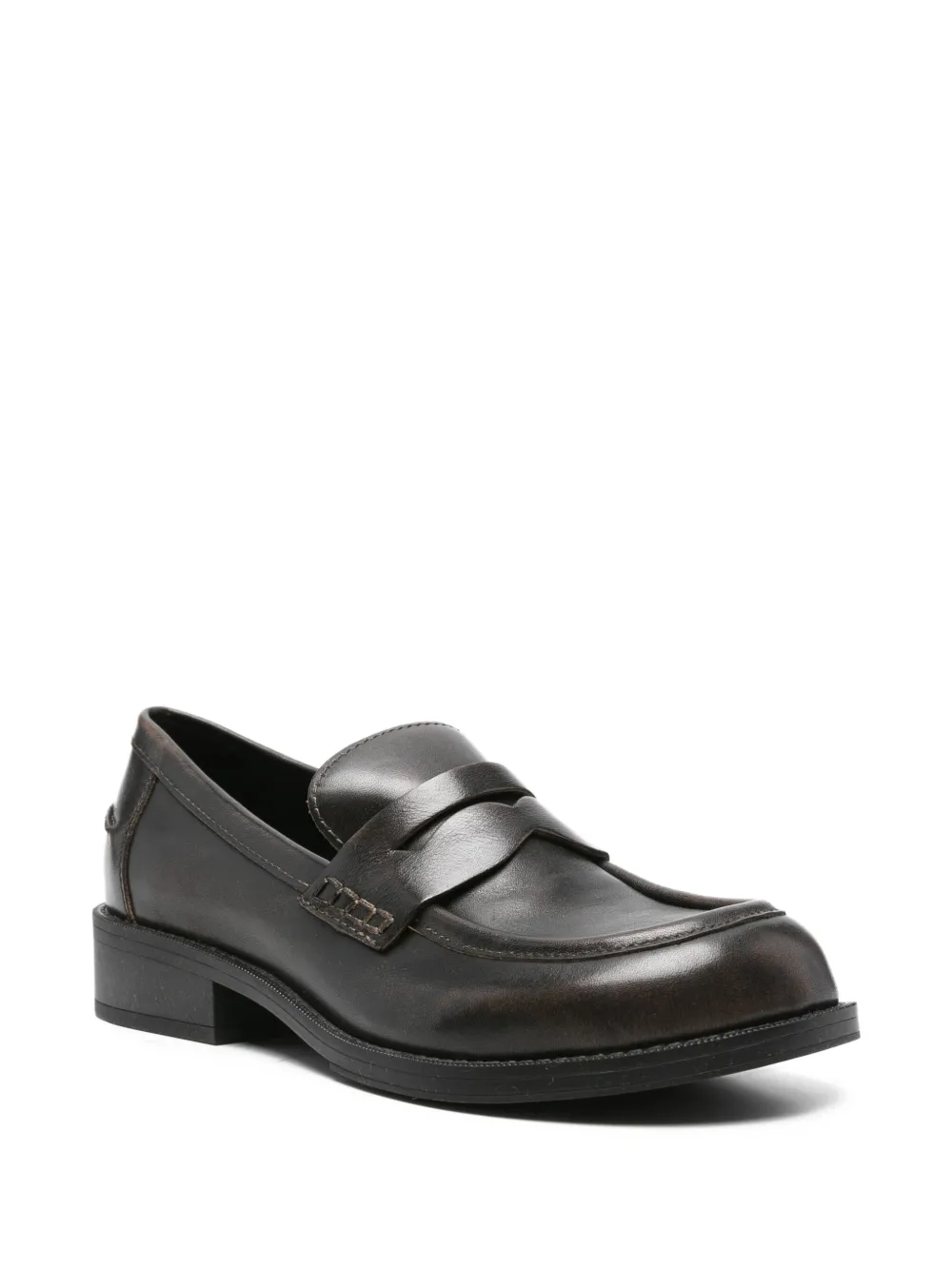 Ash Leren loafers Zwart