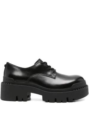 Prada Monolith Brushed レザーシューズ | ブラック | FARFETCH JP