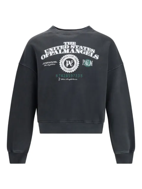 Palm Angels Dollar-print crew-neck sweatshirt