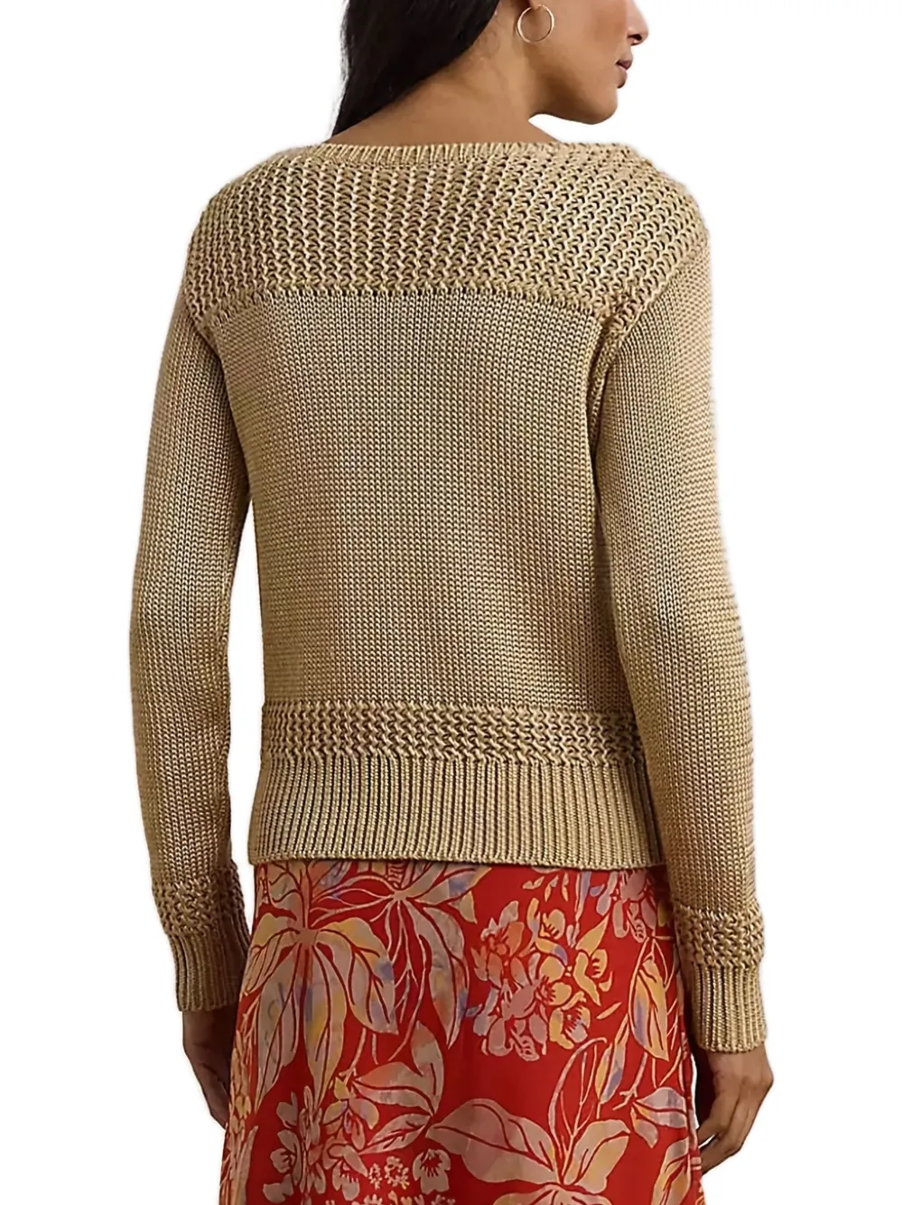 Ralph Lauren Cotton-blend Boatneck Sweater In Brown