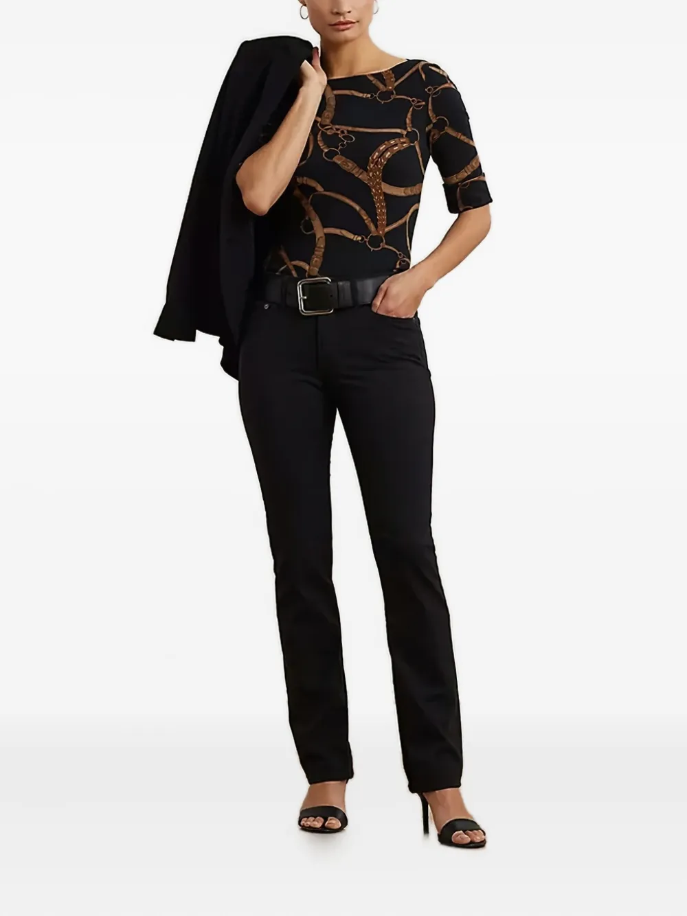 Lauren Ralph Lauren belting-print boat-neck T-shirt | T-Shirts & Jersey Shirts | Image 2