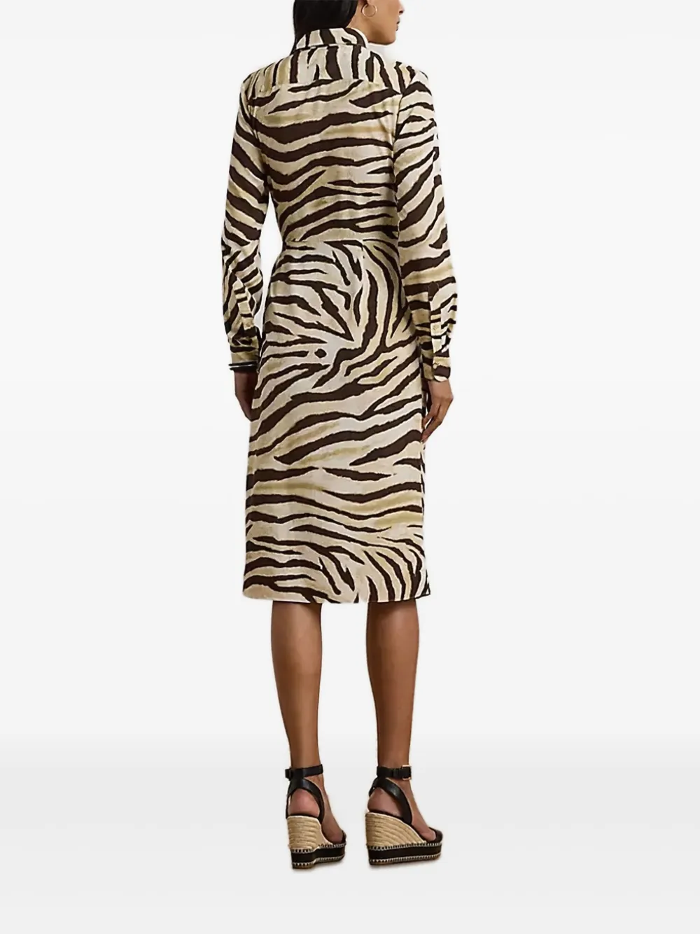 Lauren Ralph Lauren zebra-print midi shirt dress - Beige