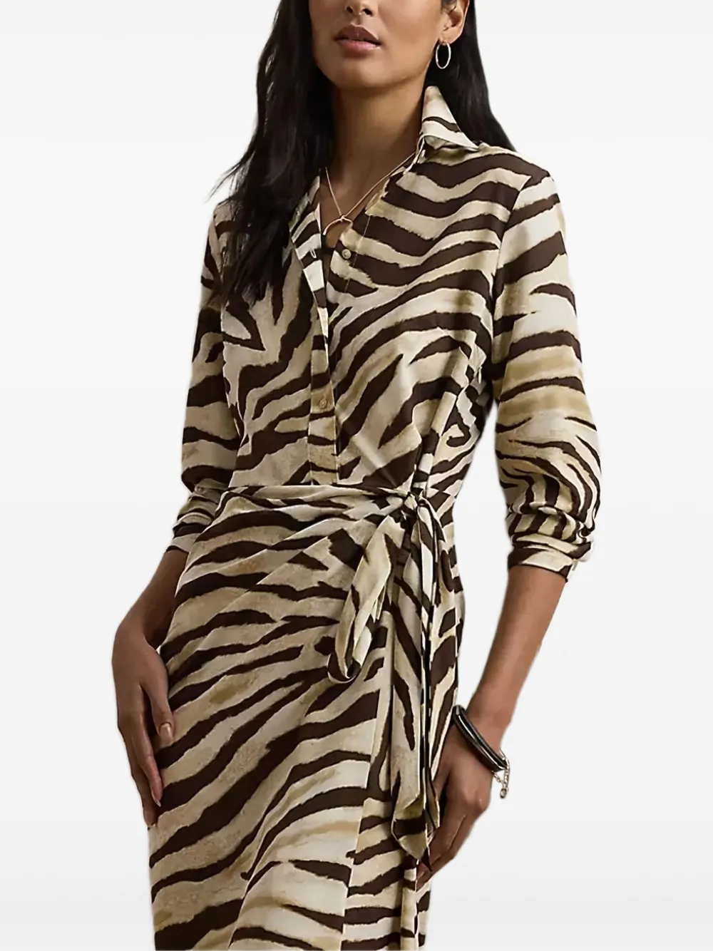 Lauren Ralph Lauren Blousejurk met zebraprint Beige