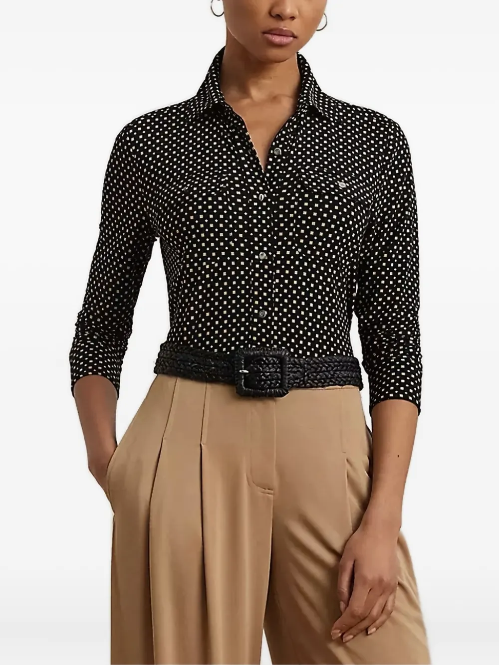 Lauren Ralph Lauren geometric-pattern shirt | Black | Image 1