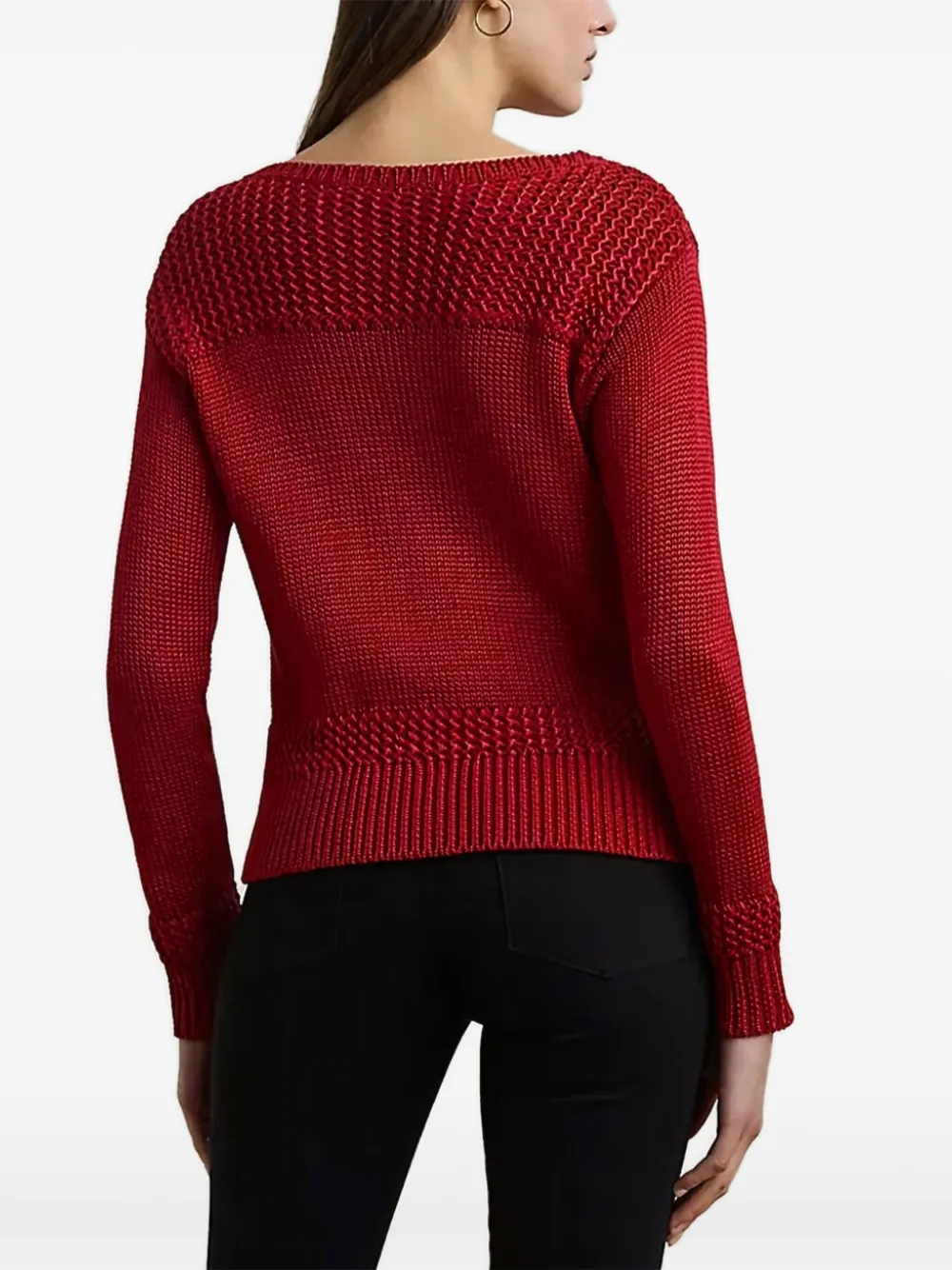 Ralph Lauren Cotton-blend Boatneck Sweater In Brown