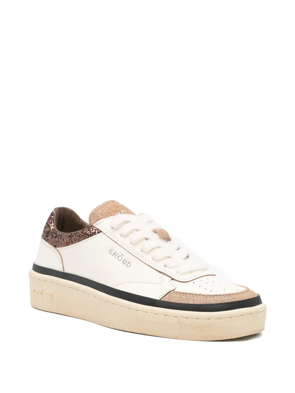 Ghoud Pads Glitter-detail Panelled Sneakers In Neutral