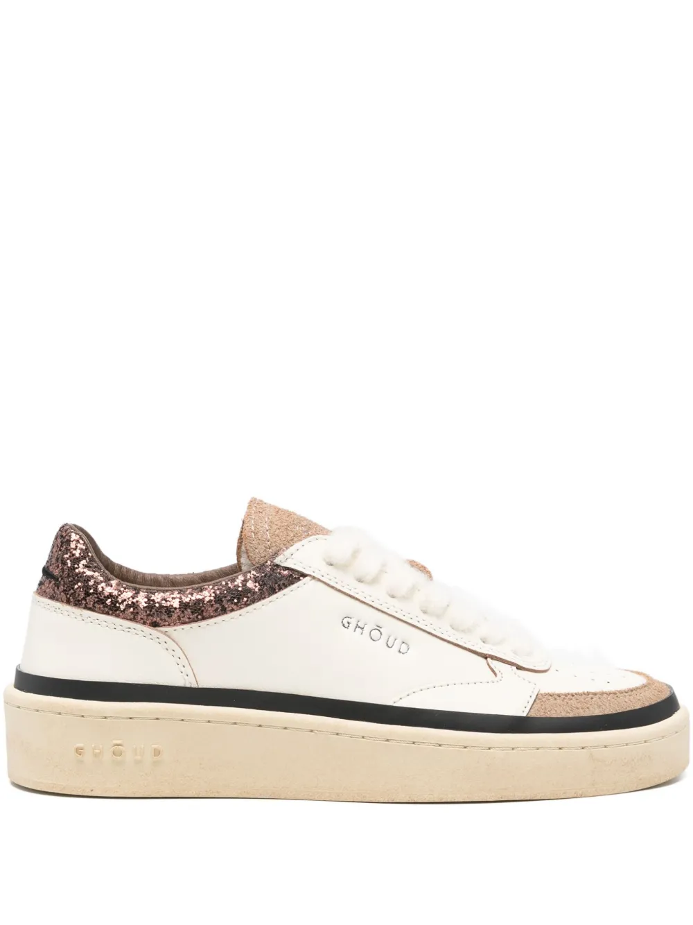 Ghoud Pads Glitter-detail Panelled Sneakers In Neutral