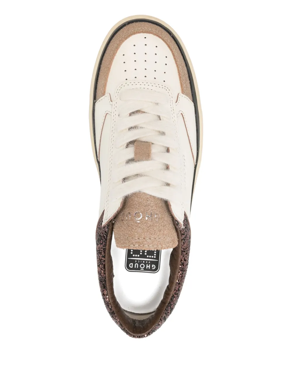 Ghoud Pads Glitter-detail Panelled Sneakers In Neutral