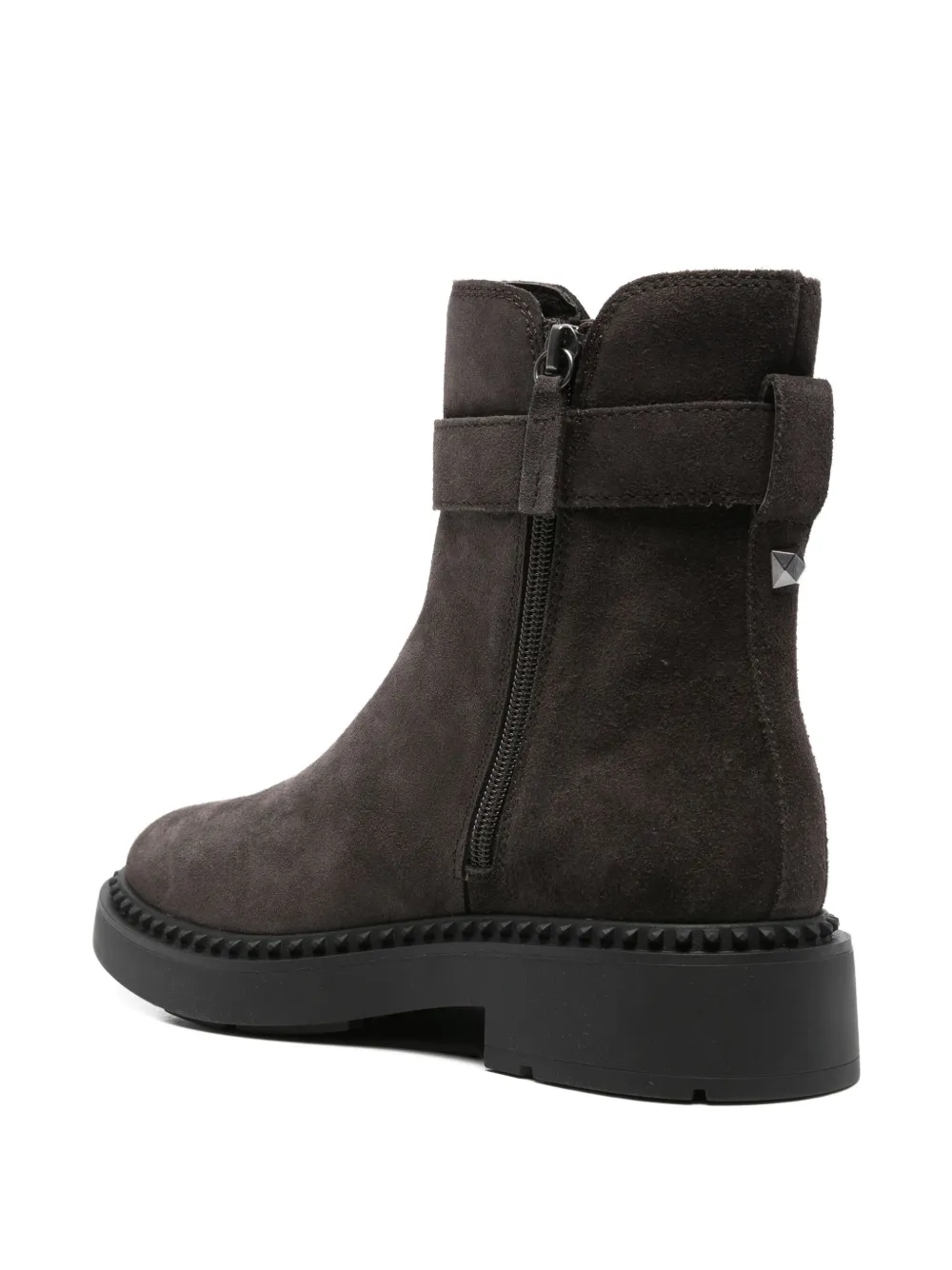 Ash Buckle-strap Suede Boots In Brown