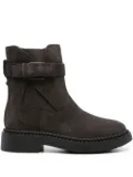 Ash buckle-strap suede boots - Brown