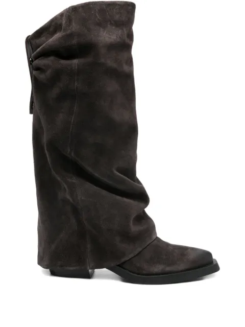 Ash button-detail slouch boots