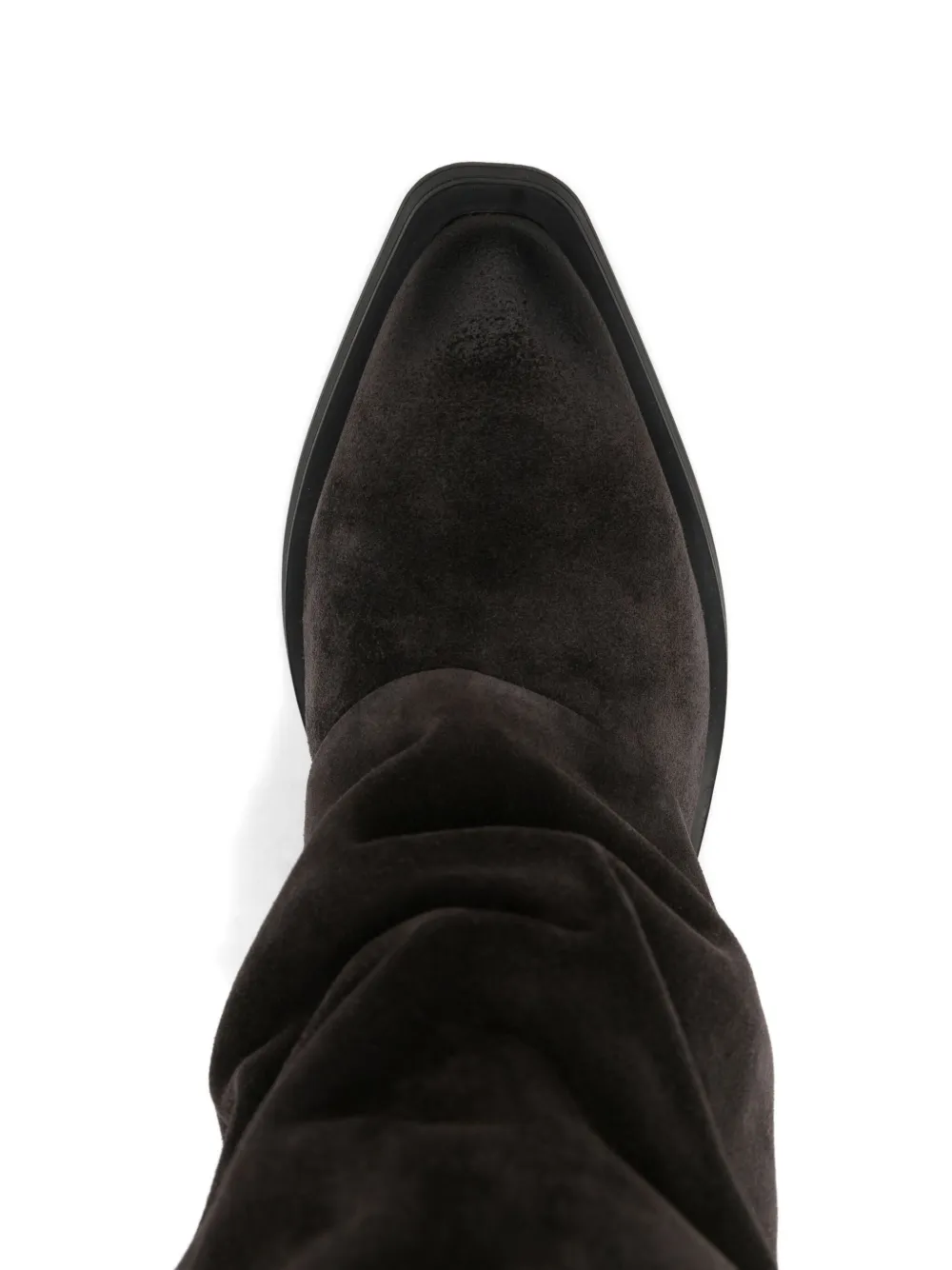 Ash Button-detail Slouch Boots In Brown