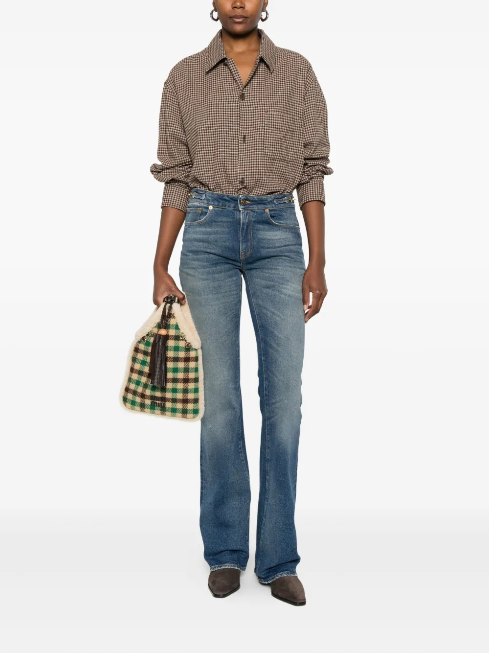 Golden Goose Flared jeans verfraaid met gesp - Blauw