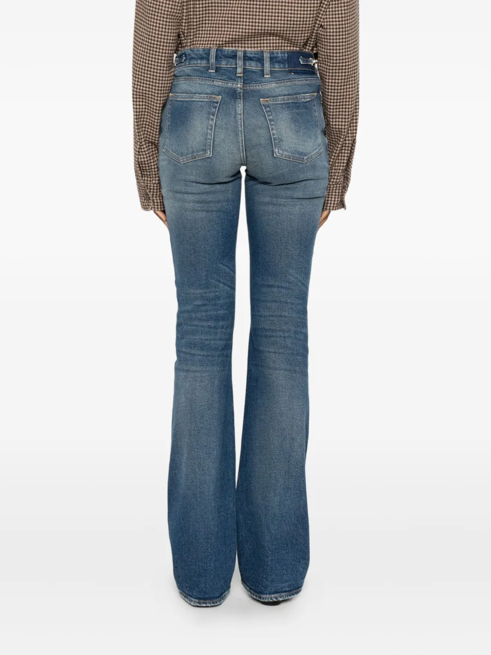 Golden Goose Buckle-embellished Flared Jeans In Blue