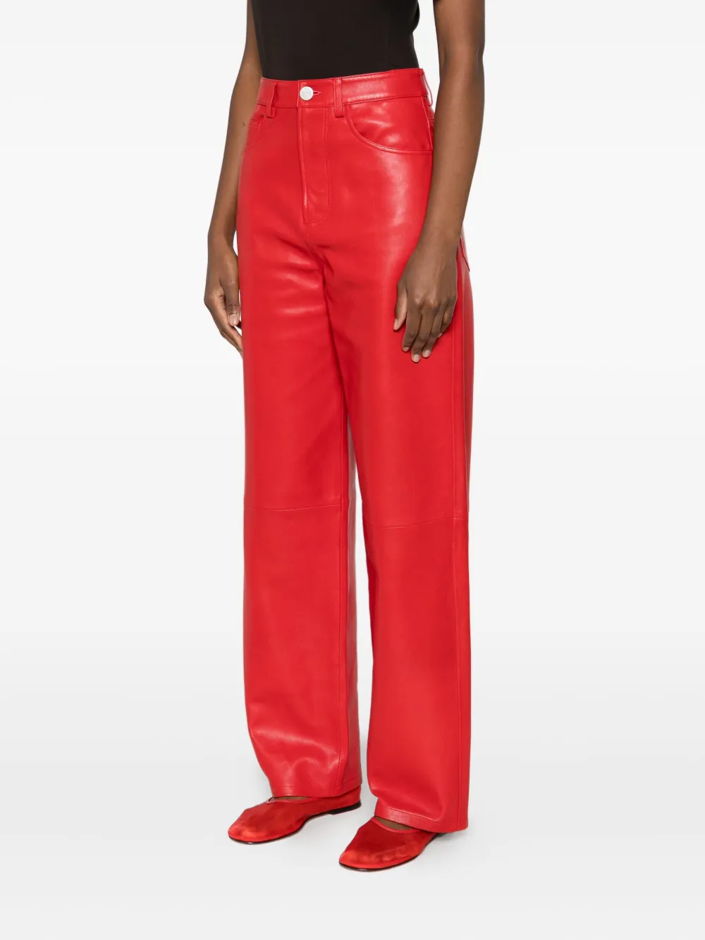 Rohe Lambskin Pants In Red