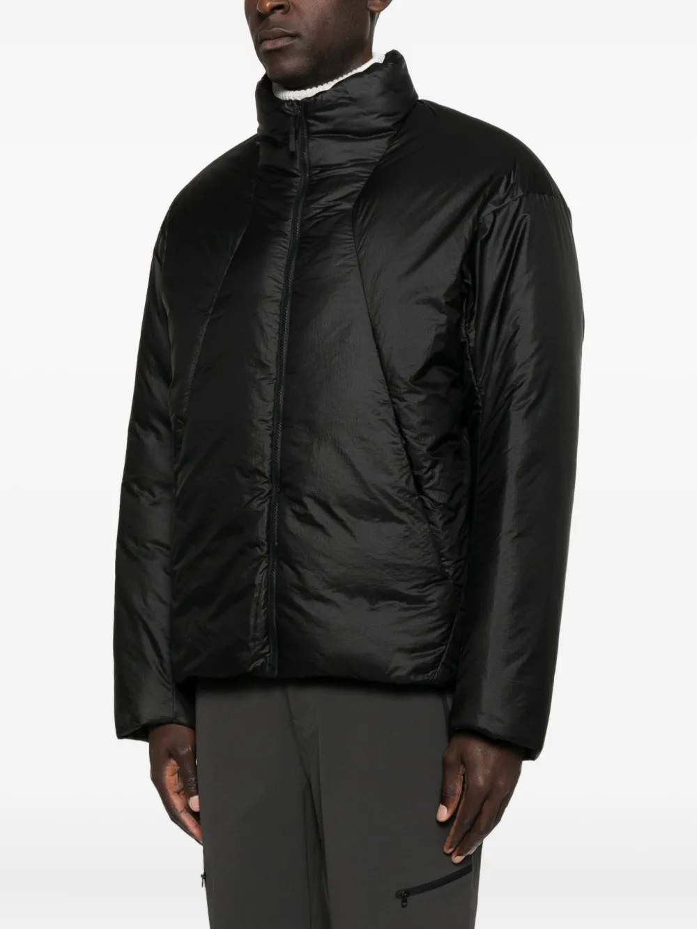 Veilance Zip-up Puffer Jacket In Black