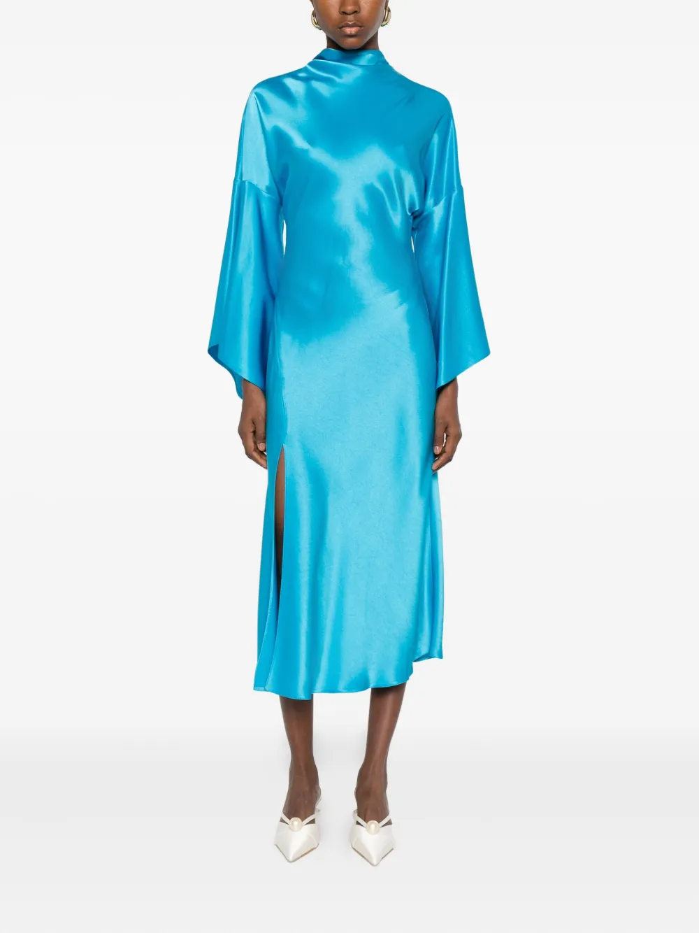 PINKO Jurk met flared mouwen en split Blauw