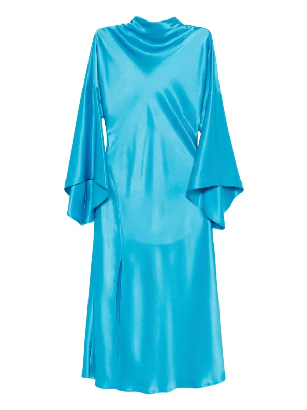 PINKO flared-sleeve Slit Dress | Blue | FARFETCH