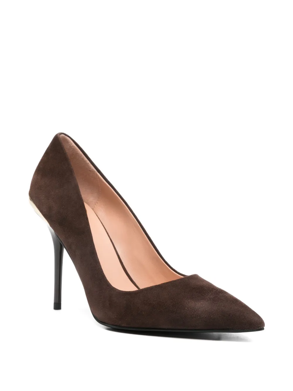 Love Moschino 95mm Pointed-toe Suede Pumps In Brown