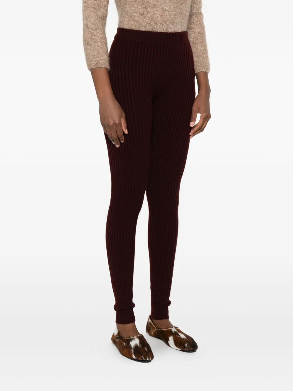Max Mara Geribbelde legging Rood