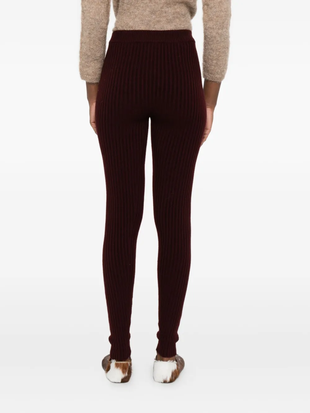 Max Mara Geribbelde legging Rood