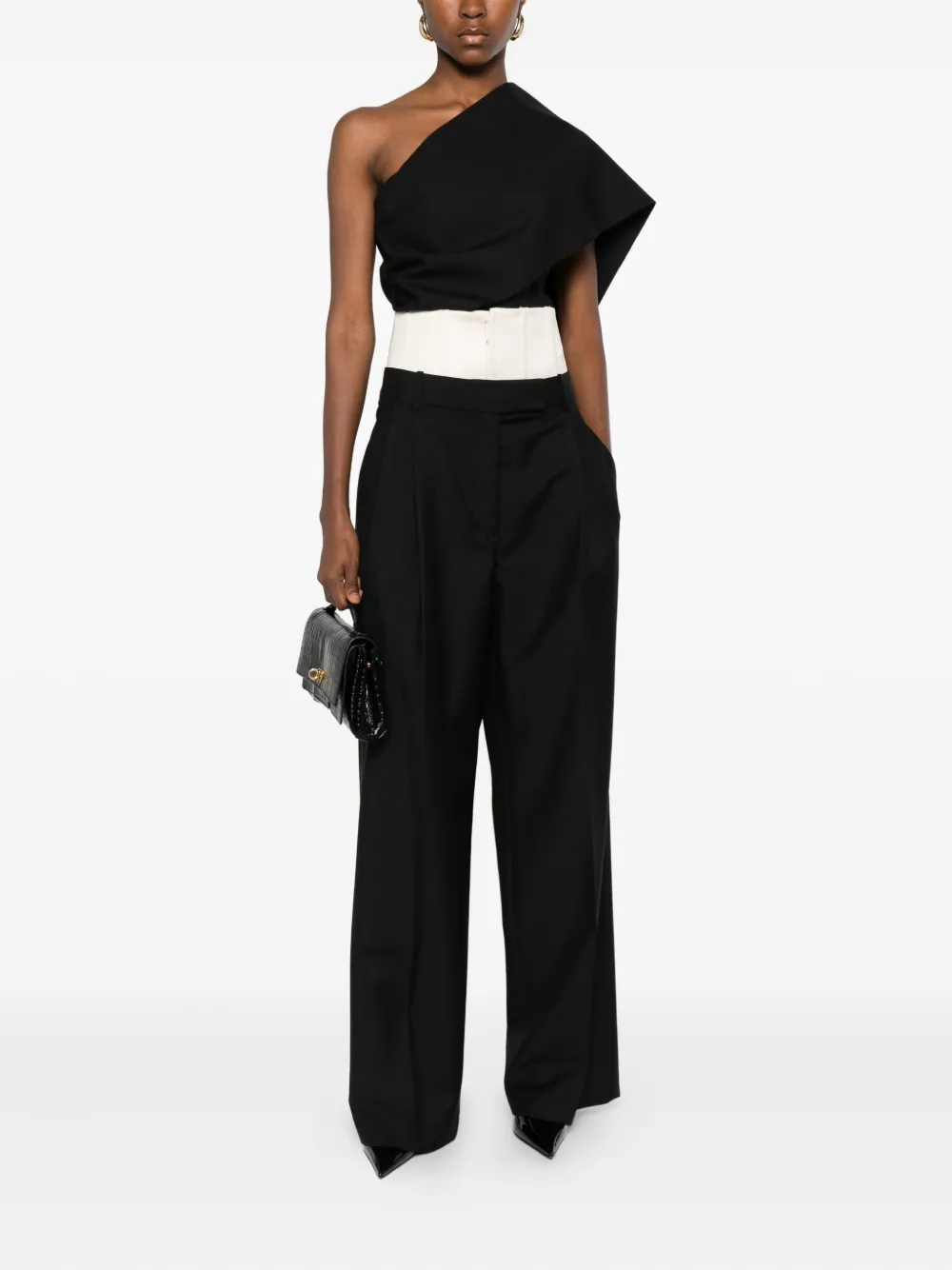 Rohe Layered-effect Pleated Trousers In Black