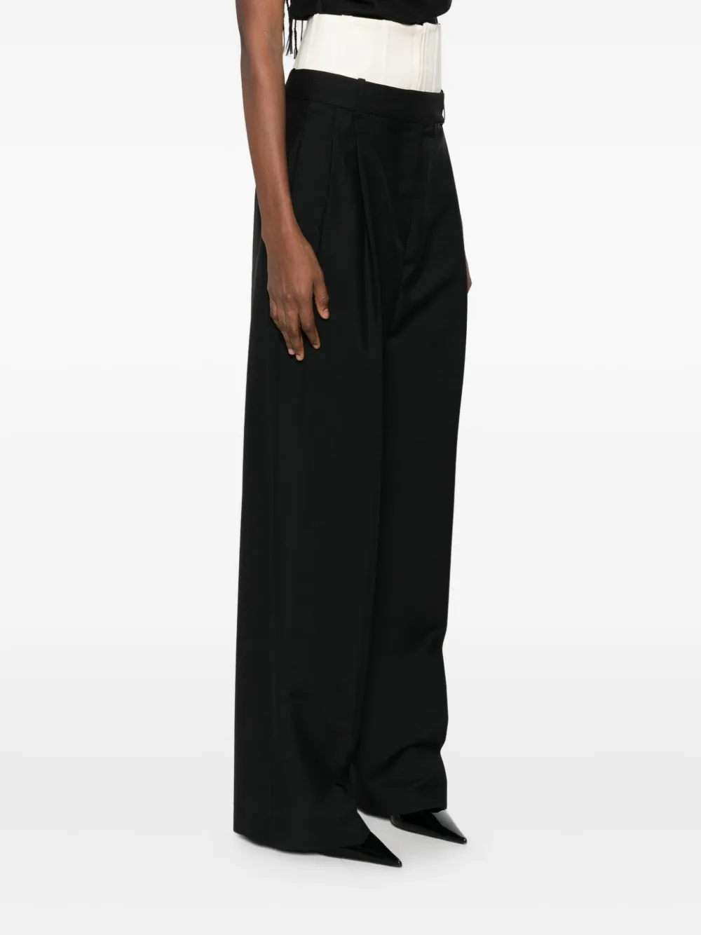 Rohe Layered-effect Pleated Trousers In Black