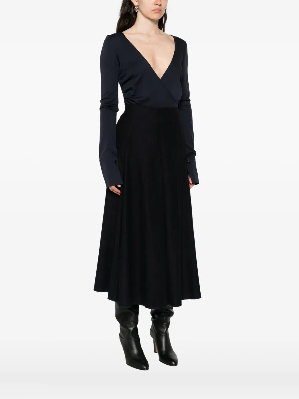 Max Mara Nigella Long-sleeve Bodysuit In Black