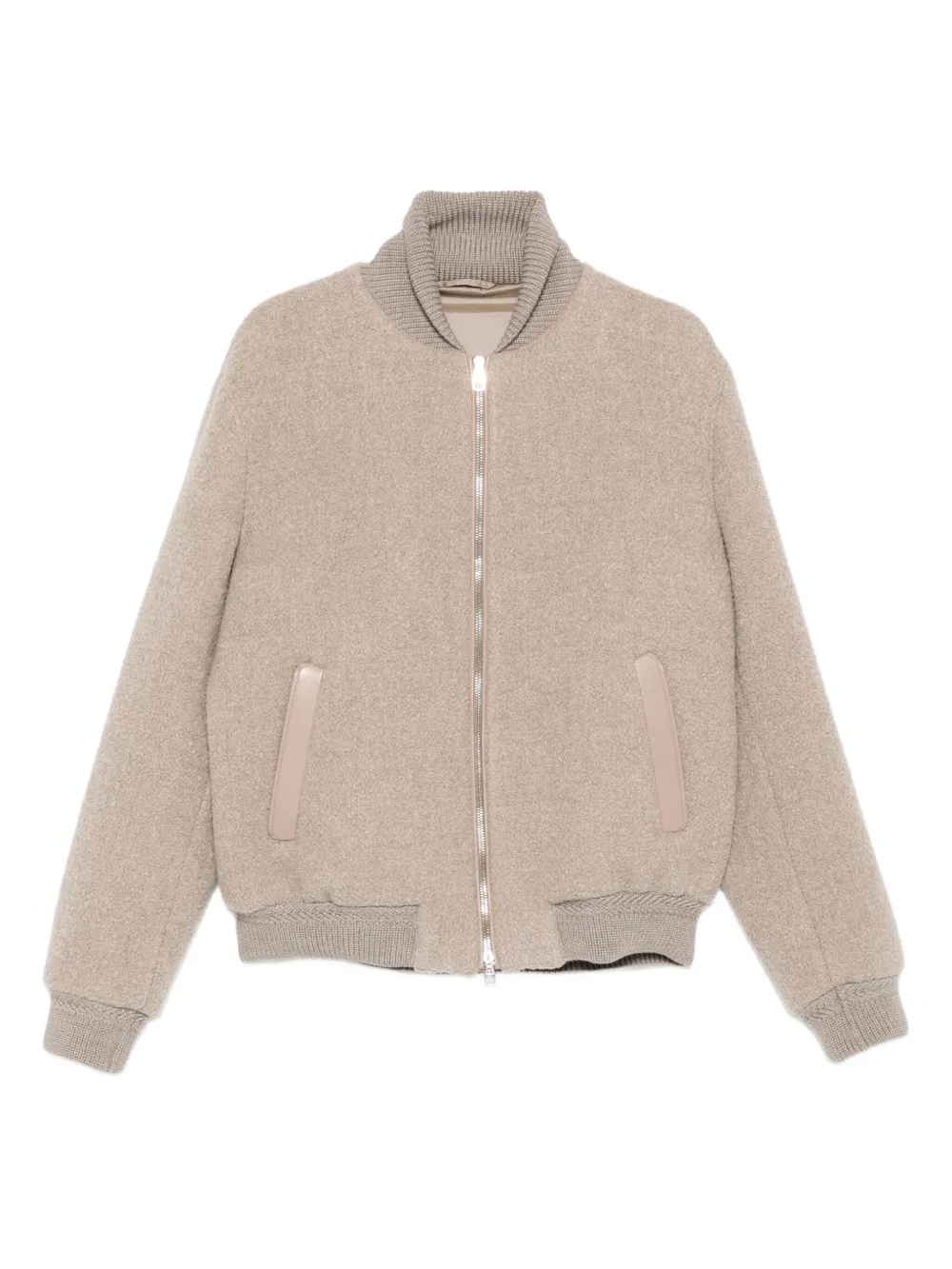 Brett Johnson band-collar zip-up bomber jacket | Neutrals | Image 1