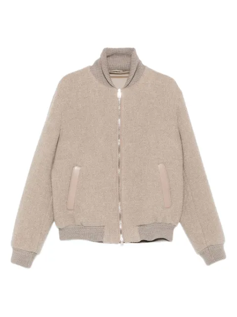 Brett Johnson band-collar zip-up bomber jacket