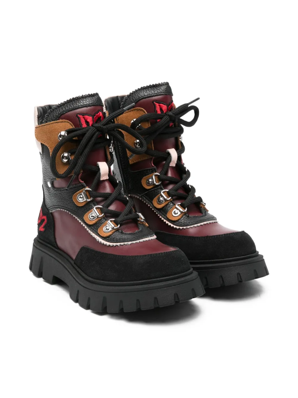 DSQUARED2 KIDS lace-up lug-sole boots | Red | Image 1