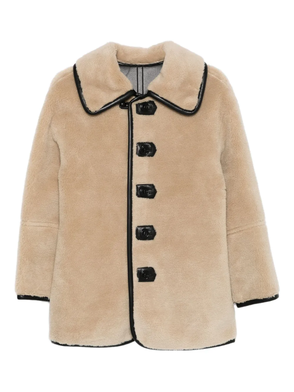 Low Classic contrasting leather-trim jacket | Neutrals | Image 1