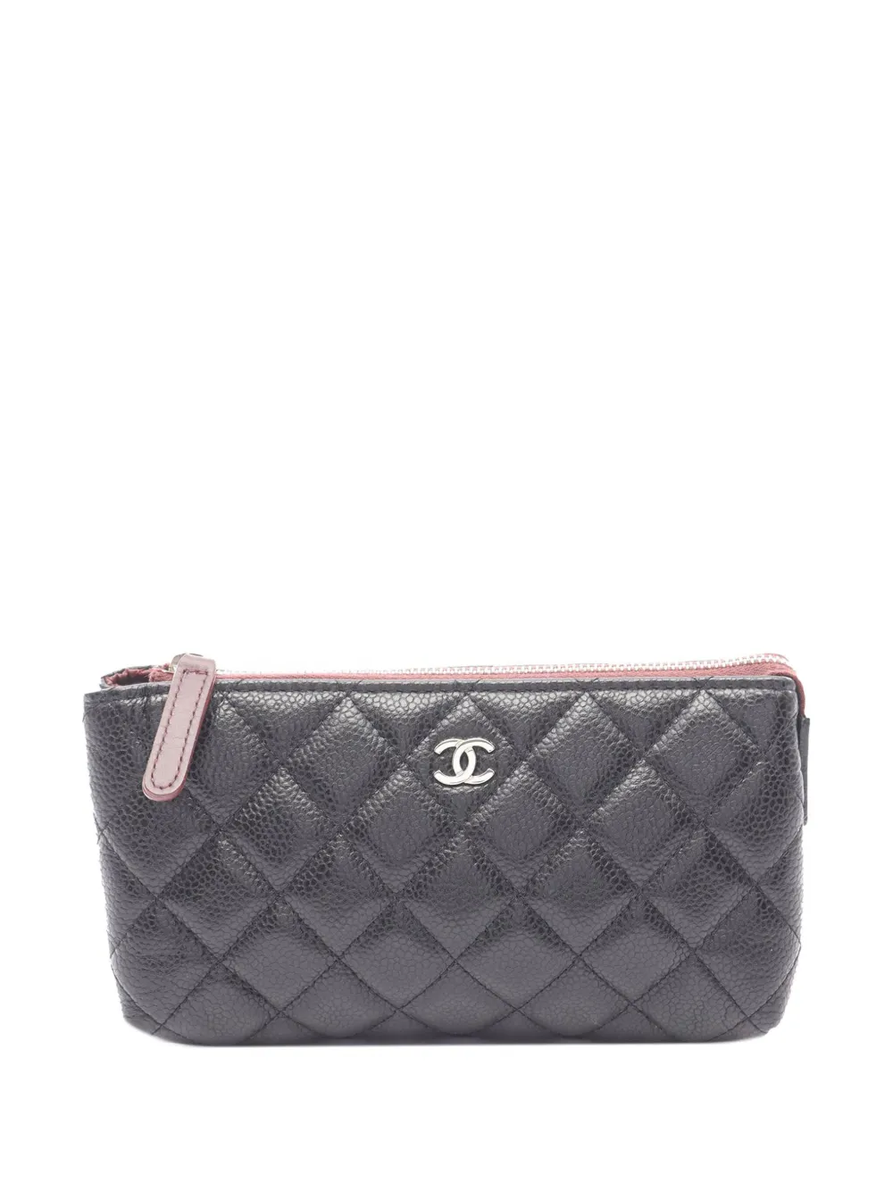 CHANEL Pre-Owned باوتش حافظة مستحضرات تجميل صغير مبطنة بنقش CC من 2014-2015 | أسود | Image 1
