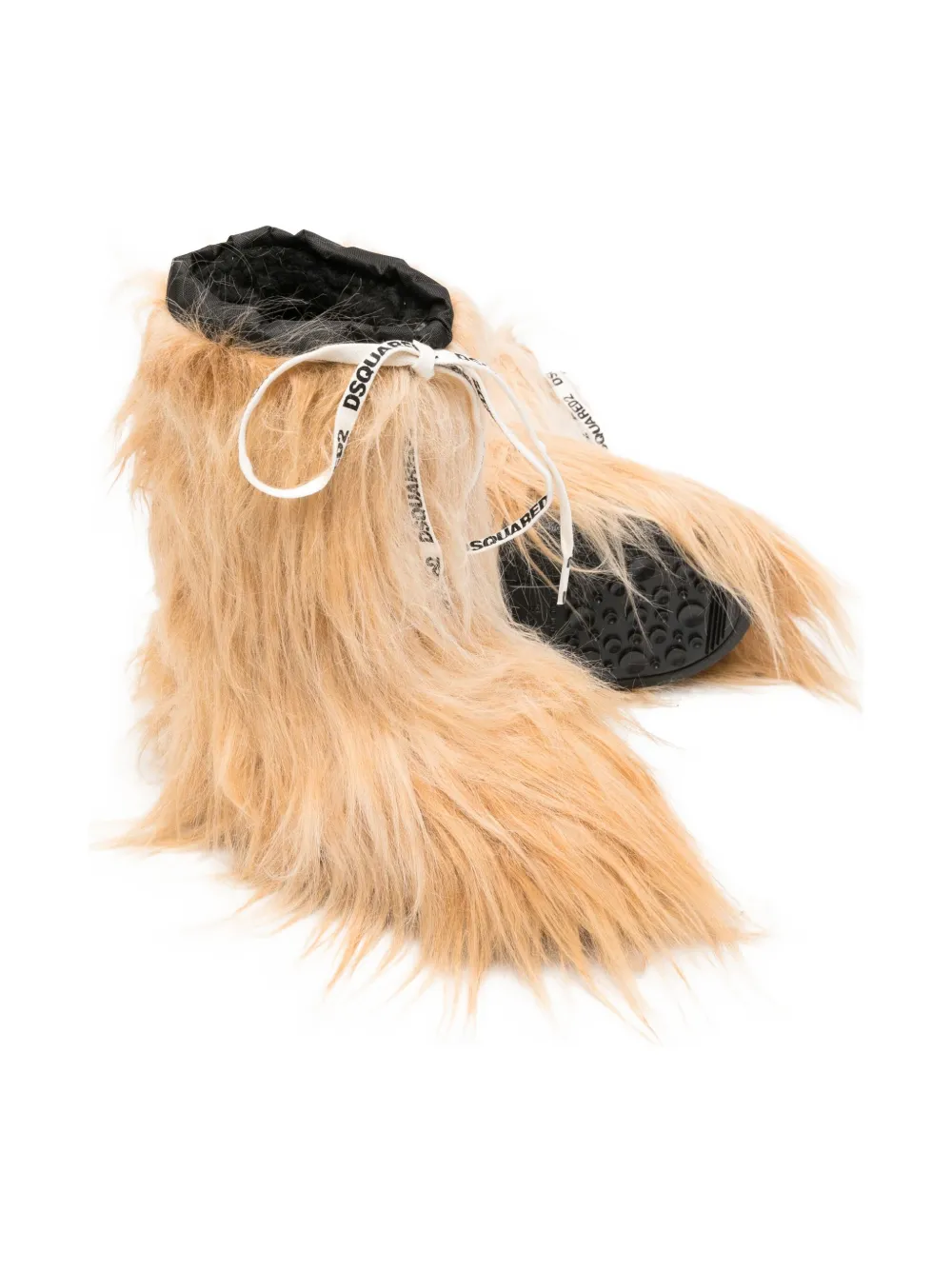 Dsquared2 Faux-fur Lace-up Boots In Neutral