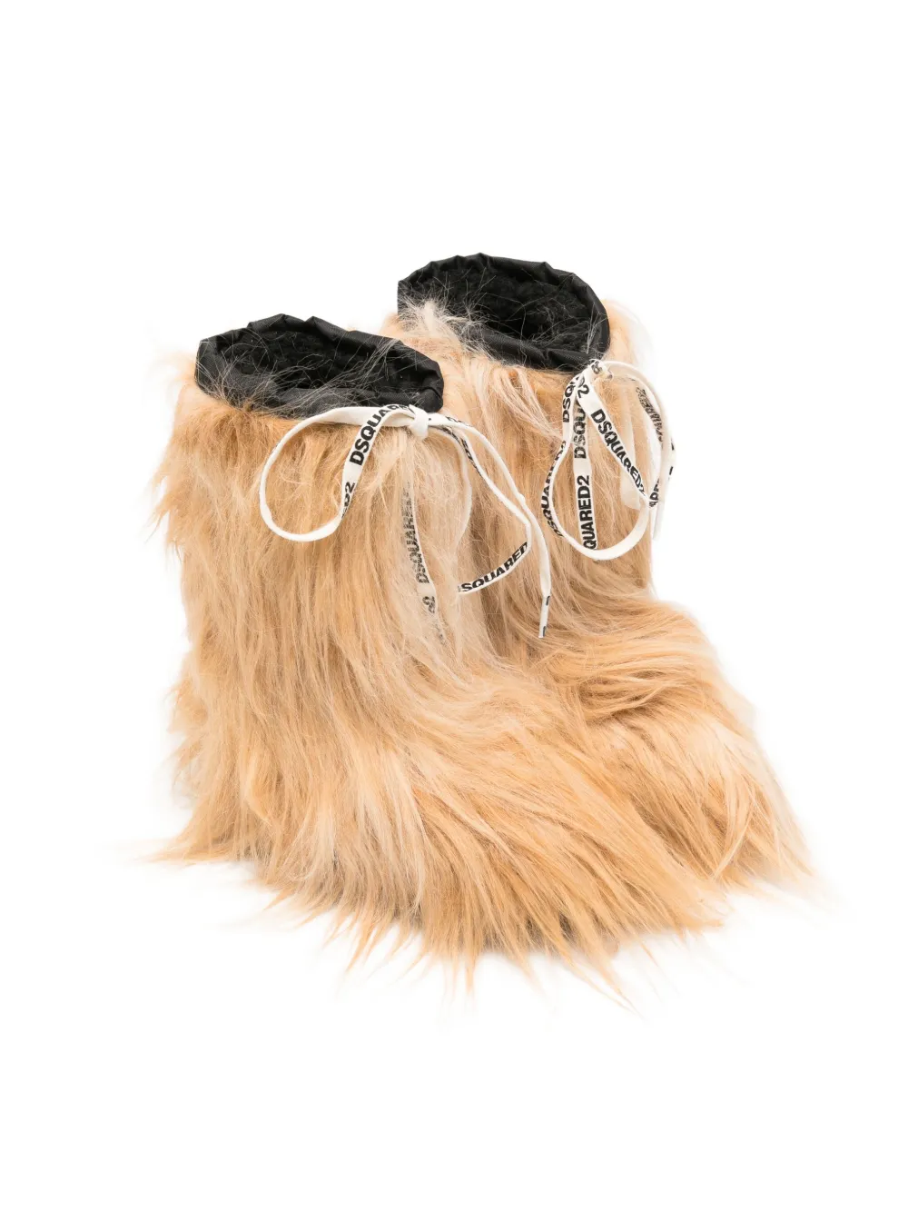DSQUARED2 KIDS faux-fur lace-up boots | Neutrals | Image 1