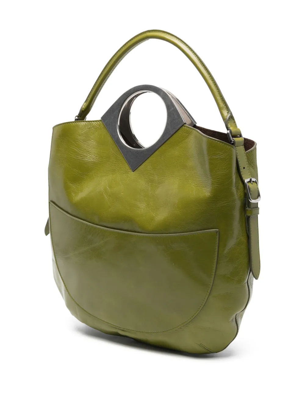 Bally Anni Moon leren shopper met rond handvat Groen