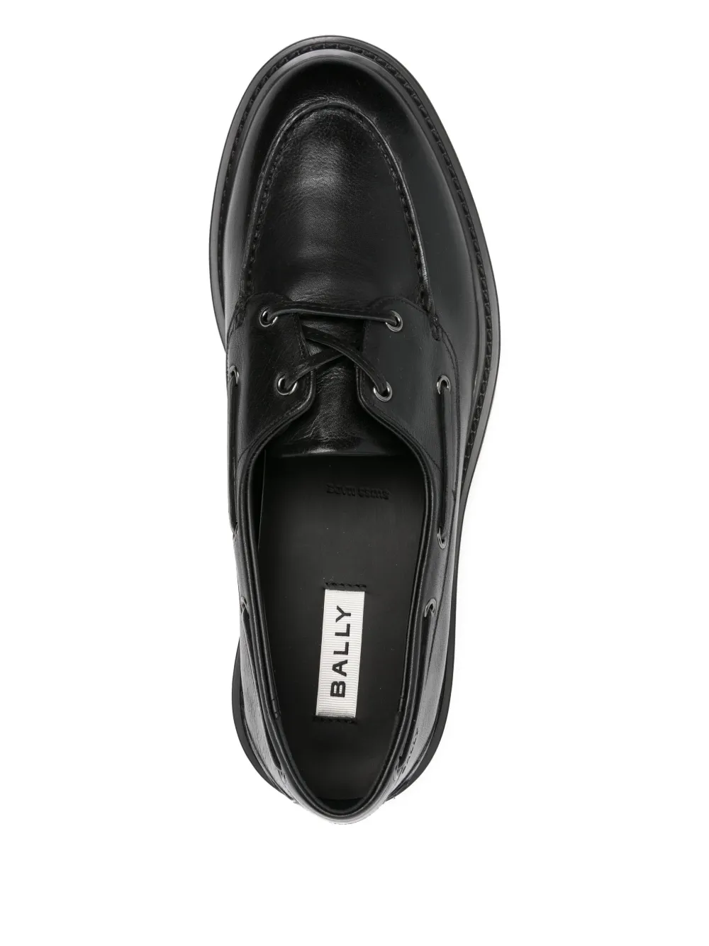 Bally Leather Boat Shoes In Black