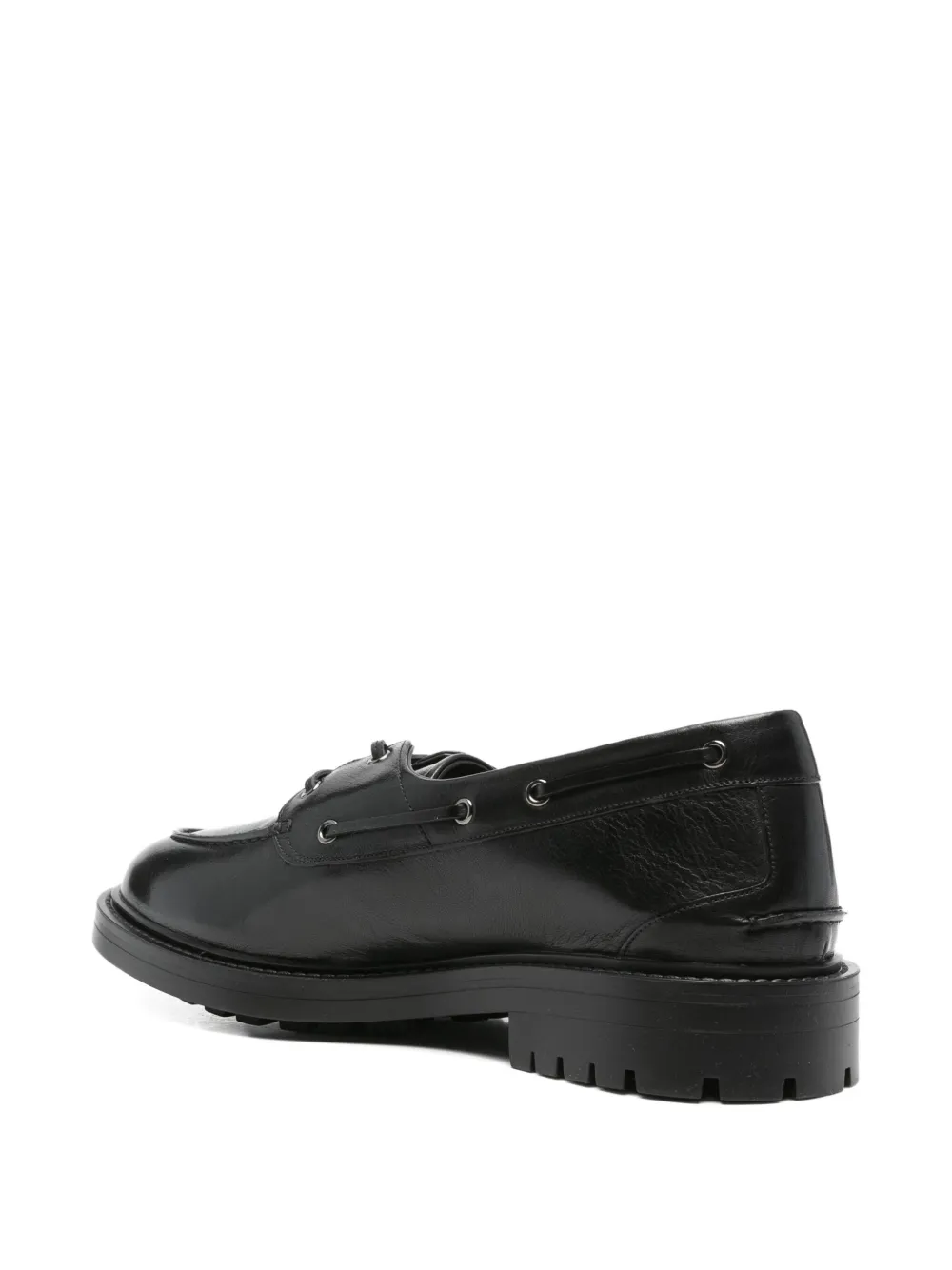Bally Leather Boat Shoes In Black