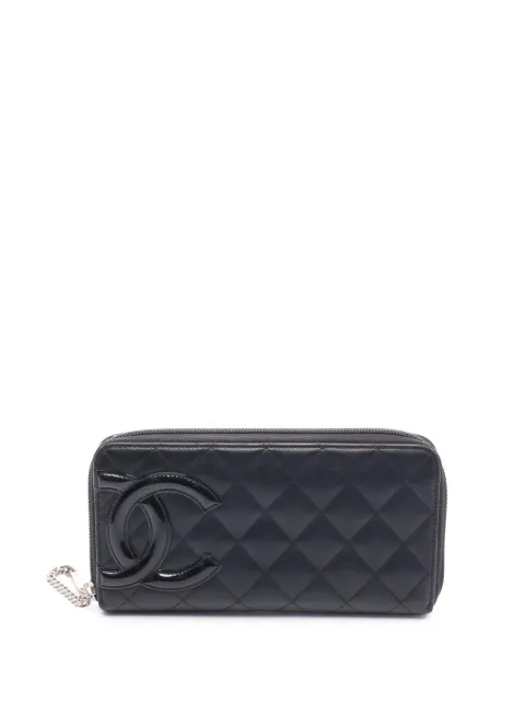 CHANEL Pre-Owned محفظة 'كامبون لاين' طويلة مبطنة جلد الحمل ثنائية الطي بسحاب كامل 2013-2014