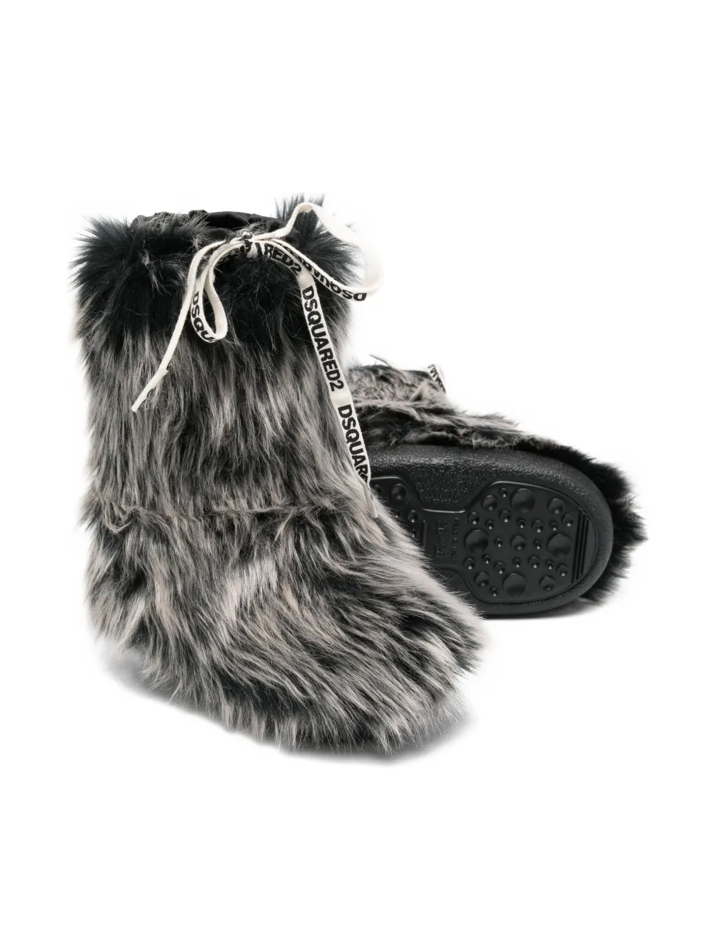 Dsquared2 Faux-fur Lace-up Boots In Black