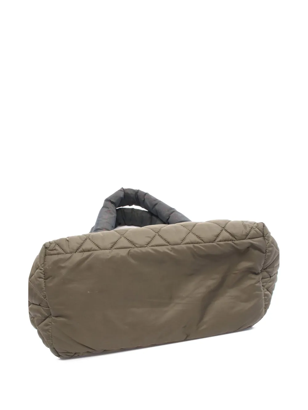 Pre-owned Chanel 2013-2014 Small Quilted Nylon Coco Cocoon Tote Bag In Green