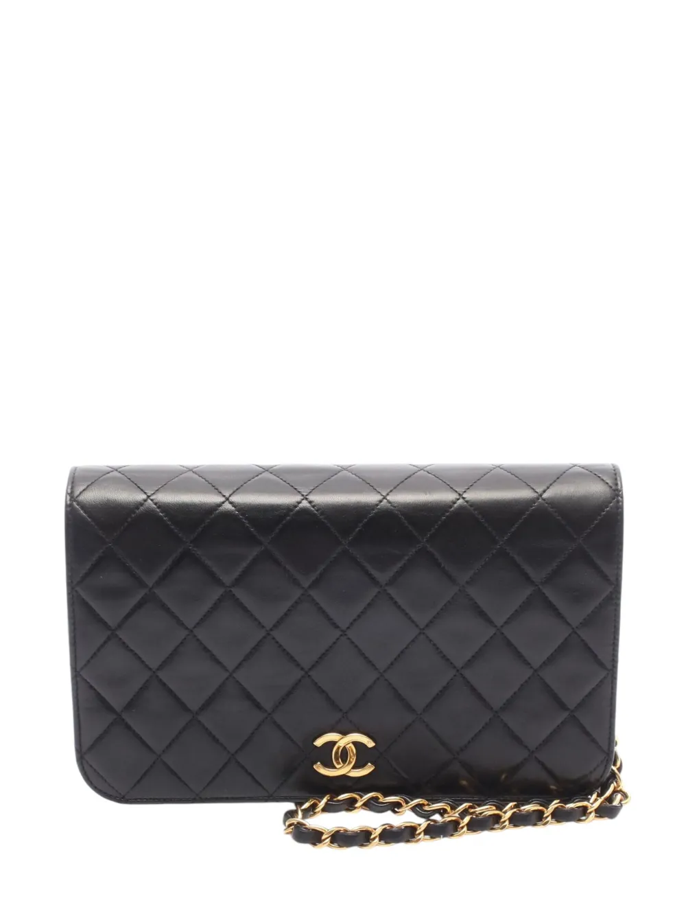 CHANEL Pre-Owned 1991-1994 CC Quilted Lambskin Full Single Flap shoulder bag | Black | Image 1