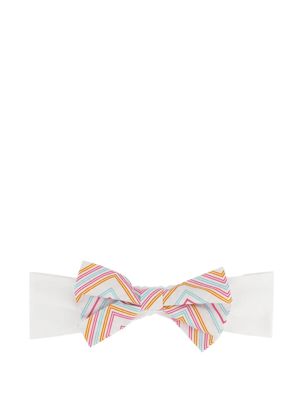 Missoni Kids zigzag-print bow headband - Bianco