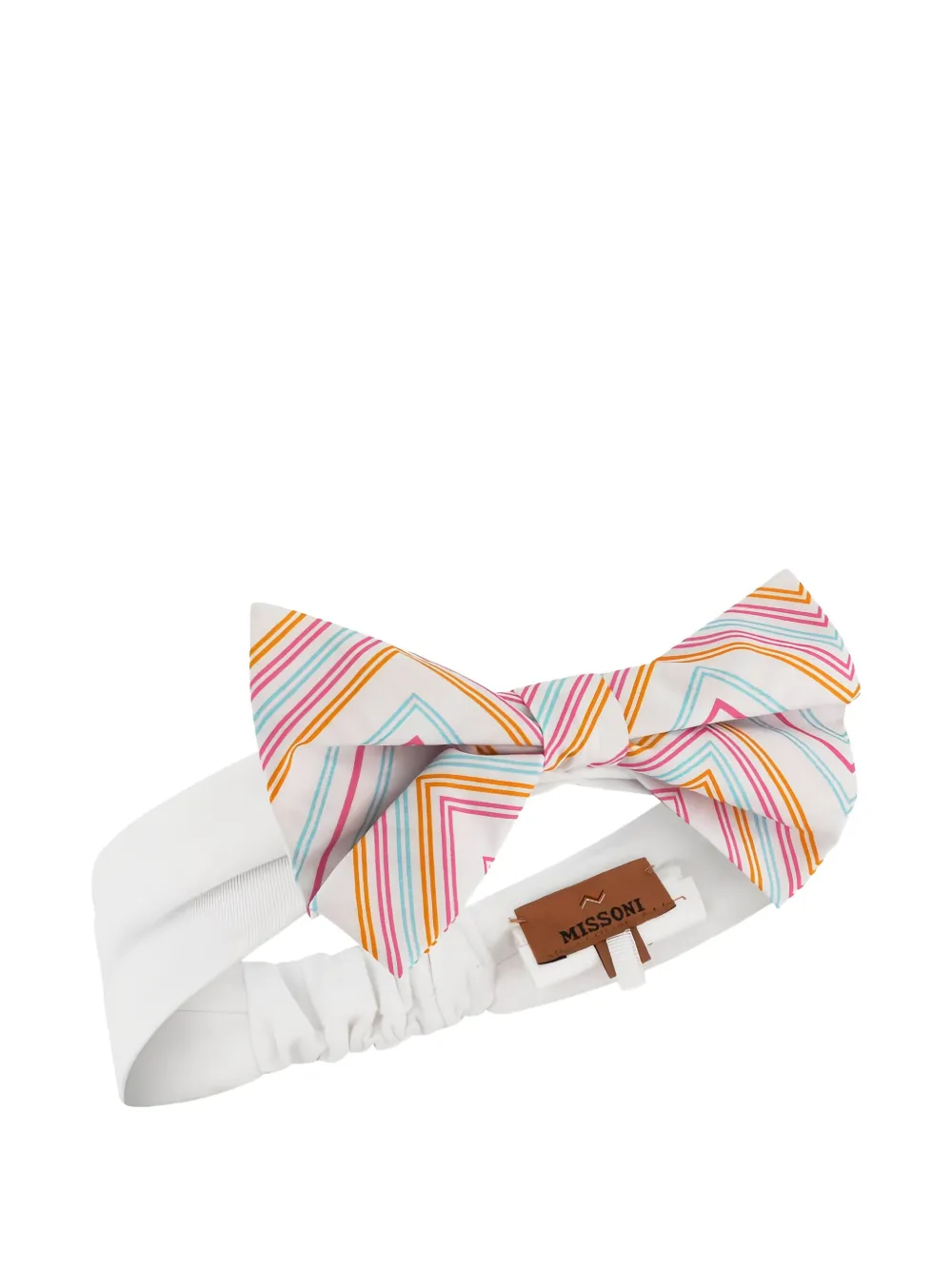 Missoni Kids Haarband met zigzag-print en strik Wit
