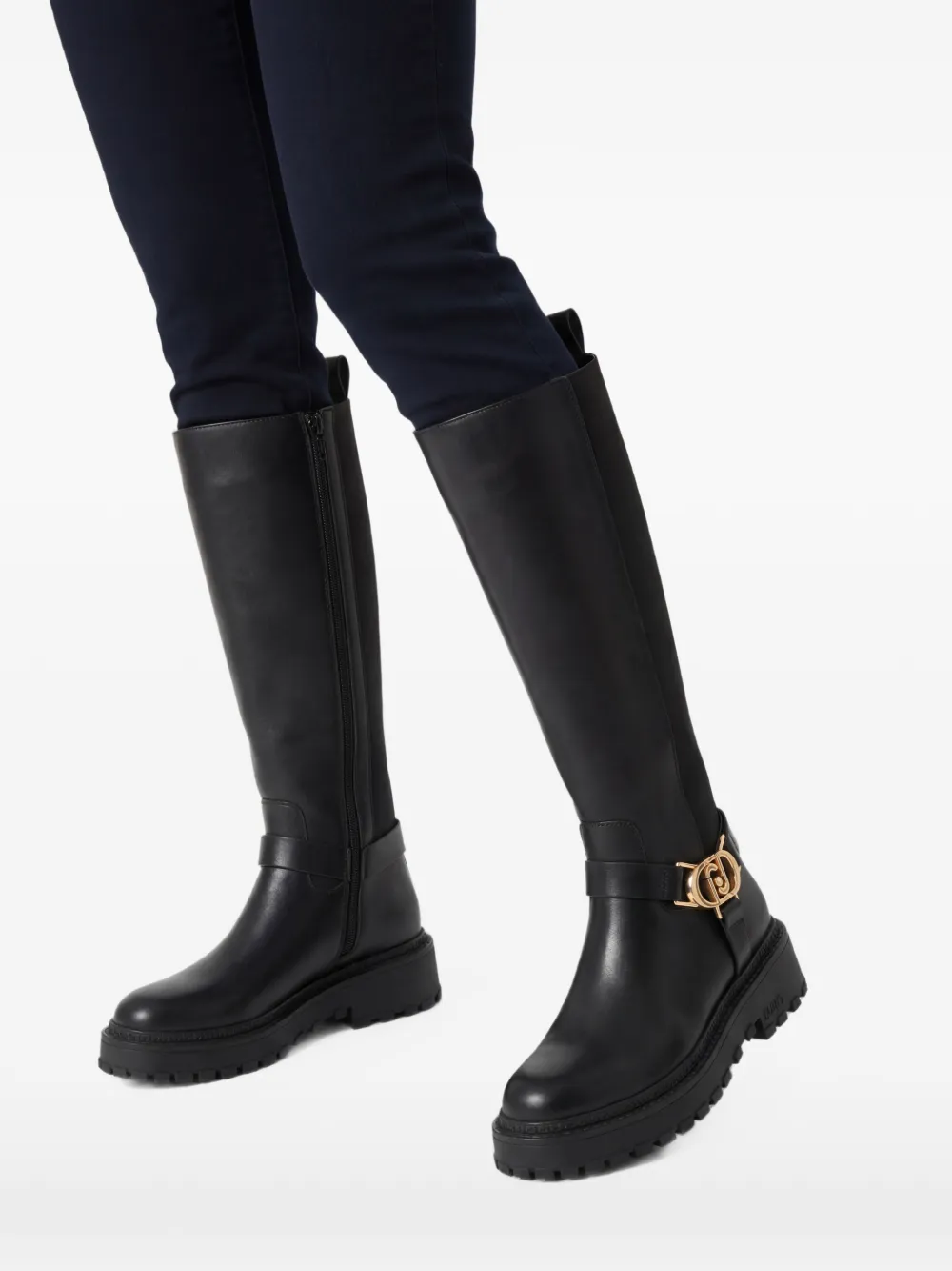 LIU JO Leren knielaarzen Zwart